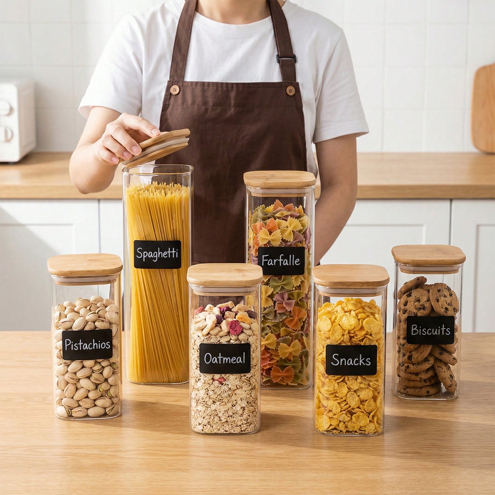 Kitchen Baking Containers - 6/12 adet cam gıda saklama kabı,