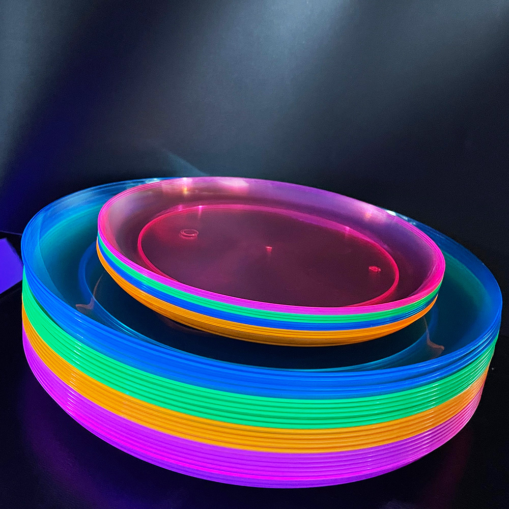 Cake Board Round - 32 Adet Neon Siyah Işık Parti