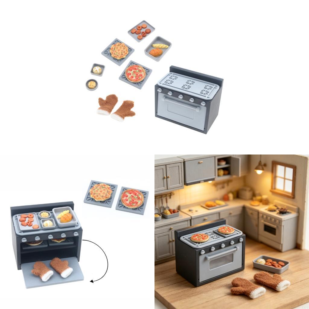 Kitchen Oven Baking Pans - XXFE Minyatür Pişirme Fırını Oyun Seti,