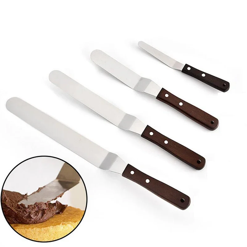 Offset Spatula Set - 4/6/8/10 inç Paslanmaz Çelik Kek Spatula