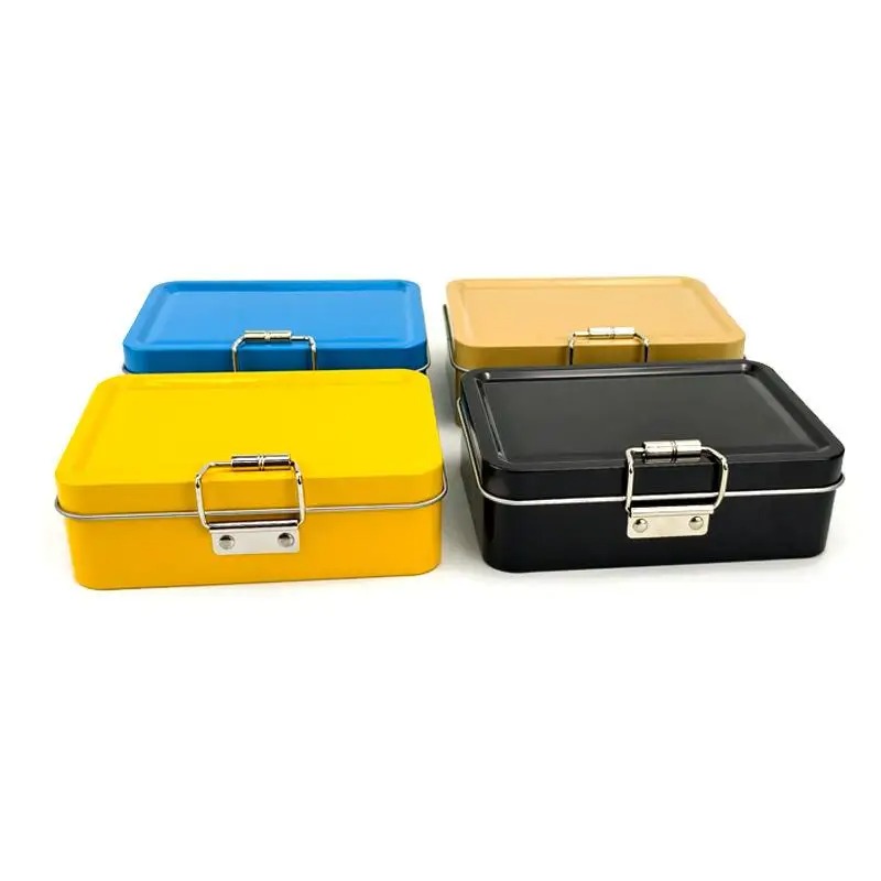 Kitchen Baking Containers - Kare teneke kurabiye saklama kutusu kapaklı