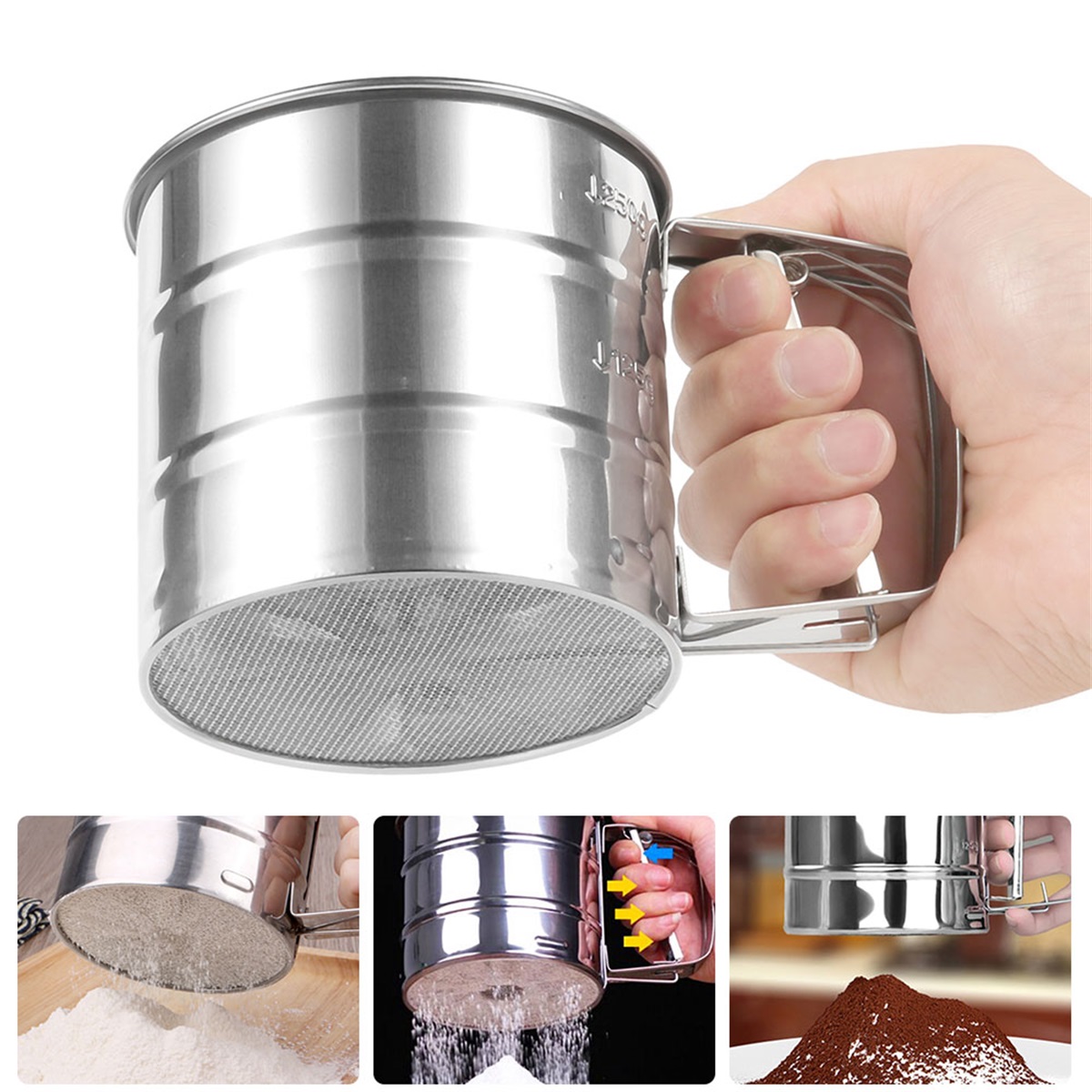 Baking Powder Kitchen - Elek Süzgeç Paslanmaz Çelik Un Elek