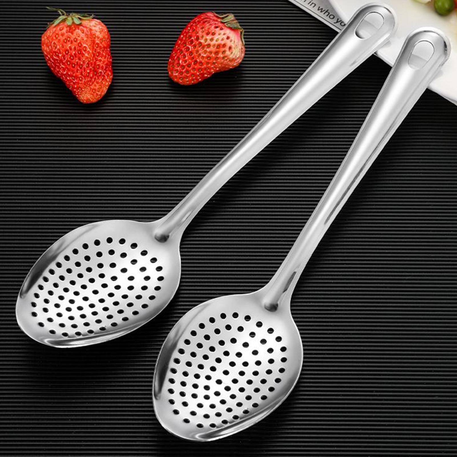 Offset Spatula Set - Yeni Metal Delikli Kaşık Paslanmaz Çelik