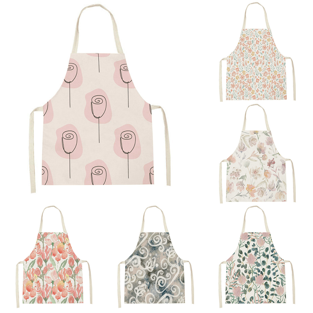 Baking Kitchen Kids - Pembe lale mutfak önlüğü Temizleme çiçek