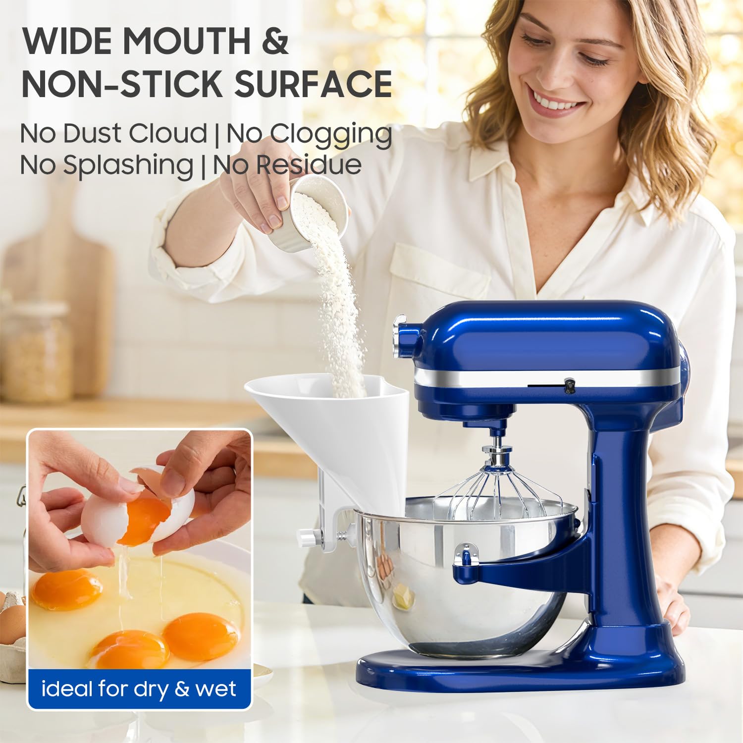 Kitchen Aid Baking Mixer - Kitchenaid Mikser Aksesuarları için Un Hunisi,