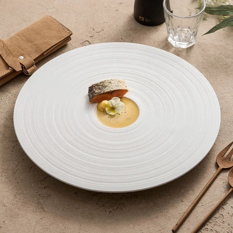 Cake Board Round - Beyaz Seramik Disk Tatlı Atıştırmalık Tabağı