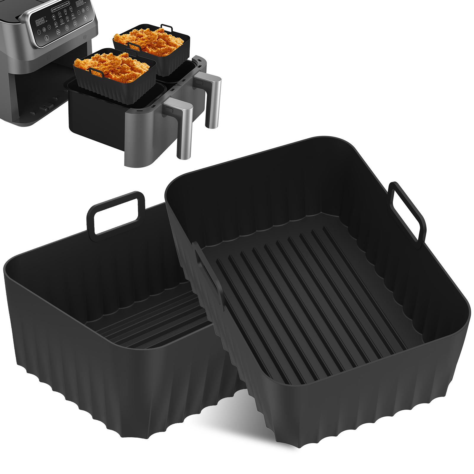 Kitchen Oven Baking Pans - Yeniden Kullanılabilir Silikon Hava Fritözü Sepet