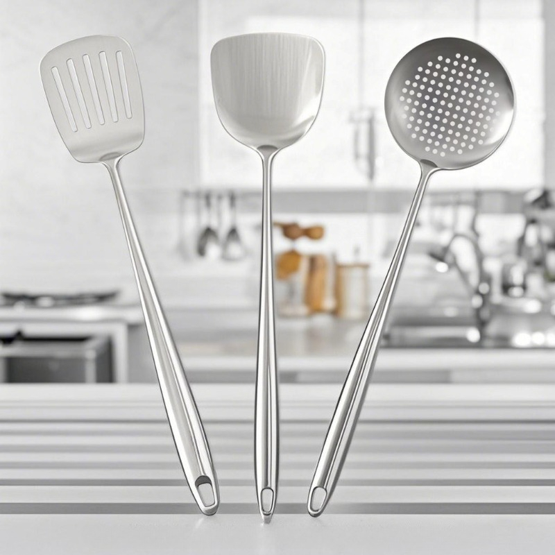 Offset Spatula Set - Gıda sınıfı paslanmaz çelik wok spatulası,